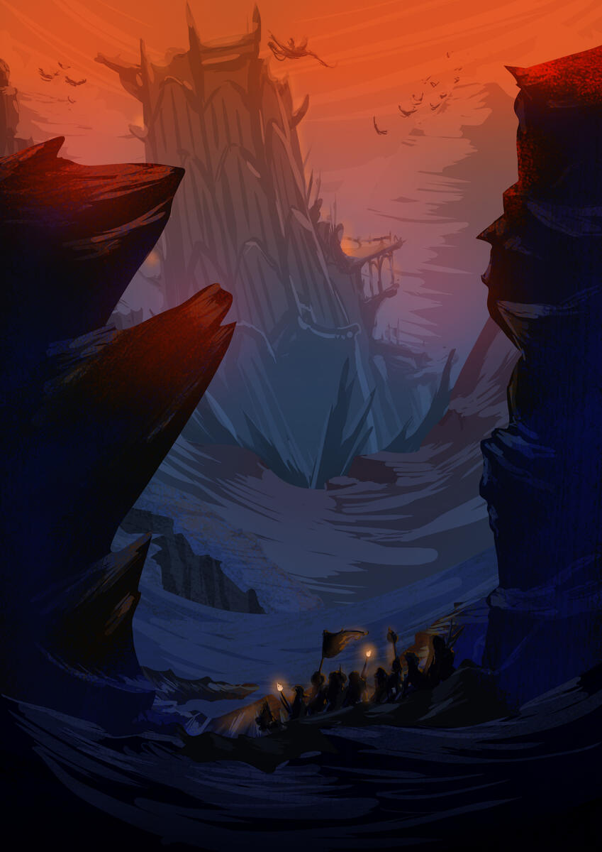Speedpainting inspired by Lord of the Ring. Digital painting.