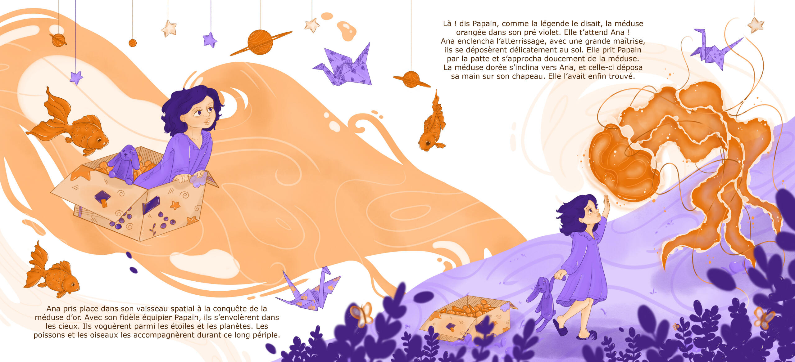Album page illustration as part of a project for a concept art class. Digital painting.
