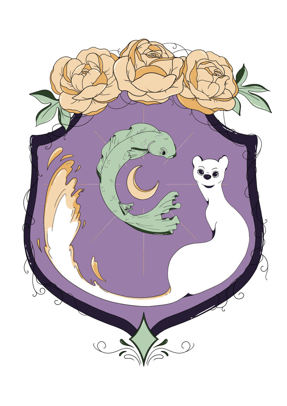 Illustration of a personal blazon. Digital painting.